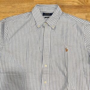 Polo by Ralph Lauren Light Blue & White Striped Oxford Button-Down Shirt
